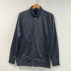 SEAN JOHN MEN'S ZIP SWEATSHIRT WITH SNAP AND ENVELOPE NECK BLACK M